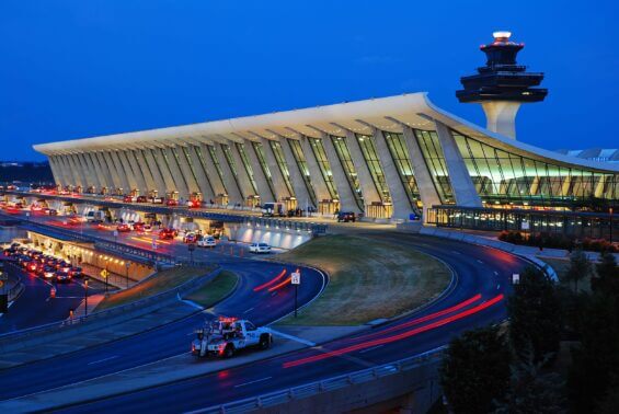 The interior of Washington Dulles International Airport in Virginia.